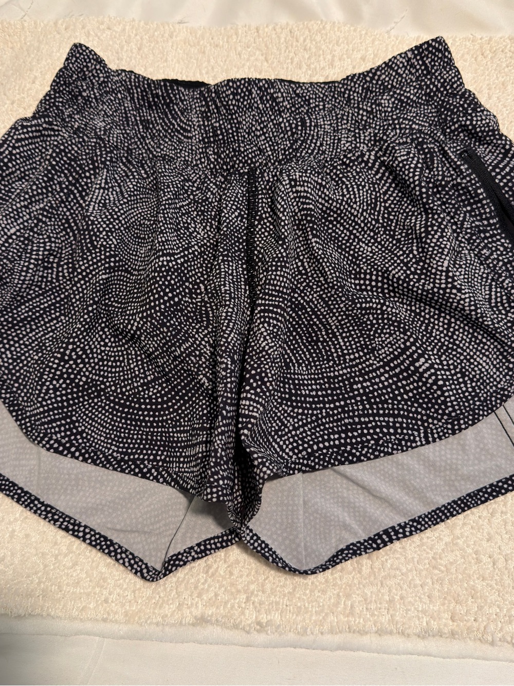 lululemon athletica Black & White Dot-Print Athletic Shorts